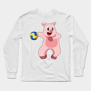 Pig Handball player Handball Long Sleeve T-Shirt